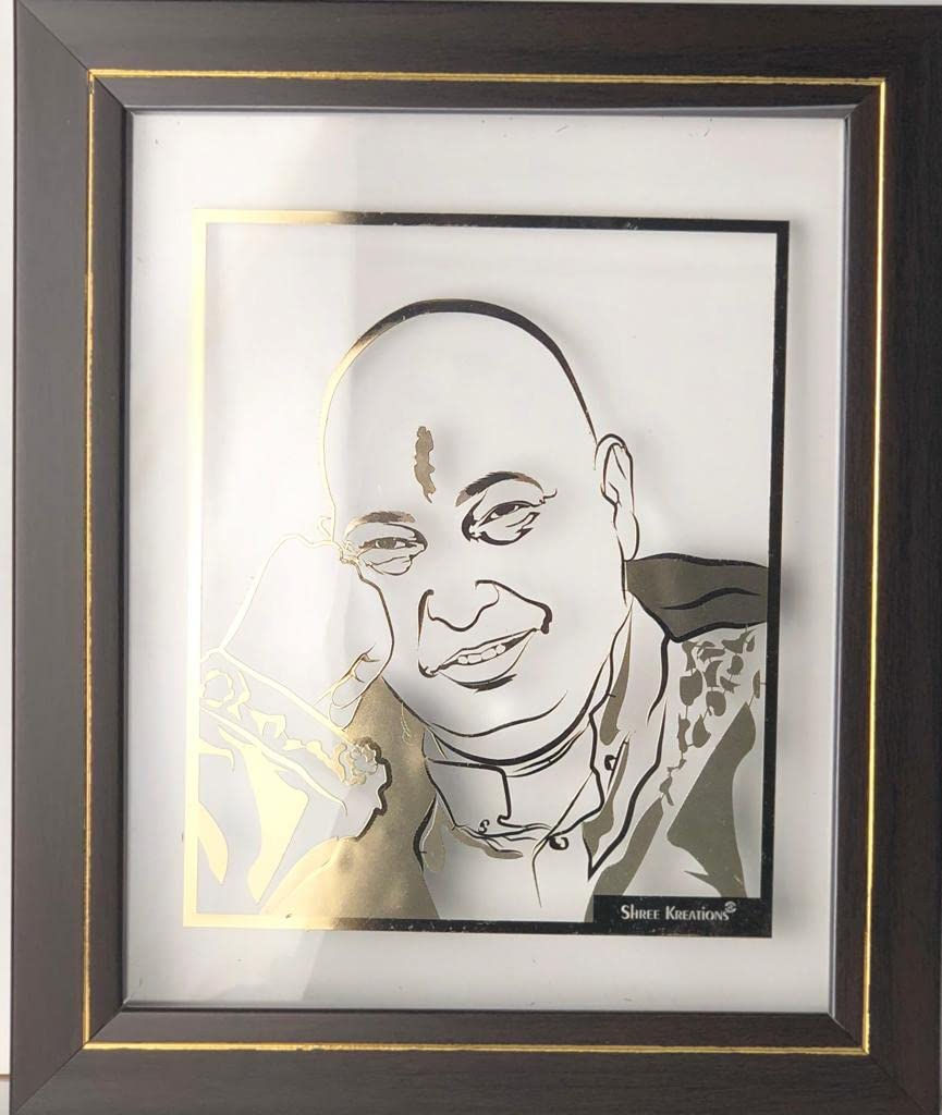 Thumbnail: Shootera Guruji Gold Plated Wall Frame