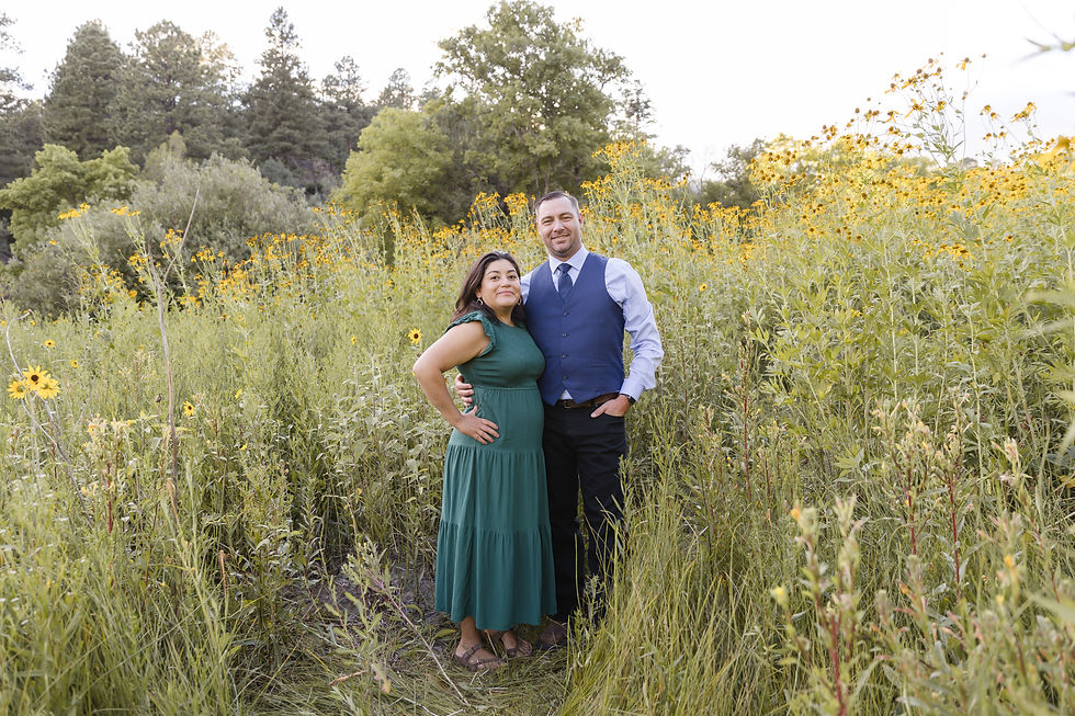 couple in wildflowers