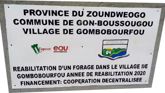 2 forages réhabilités en 2020 à Gon-Boussougou