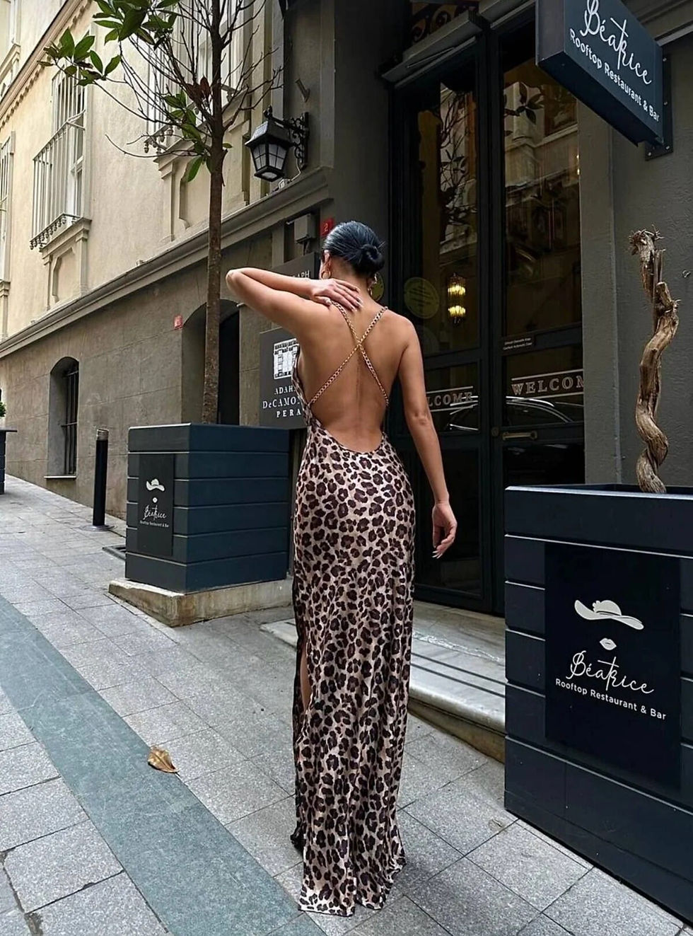 Küçük resim: Leoparlı Şık Elbise