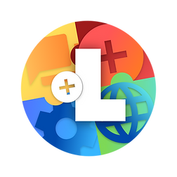 Quebra-cabeça dividido nas cores amarela, vermelha, azul e verde, junto do símbolo "mais" e a letra "L" em caixa alta para representar a logomarca simplificada do Laboratório de Práticas Educativas Inovadoras e Acessíveis, o LAPEIA.