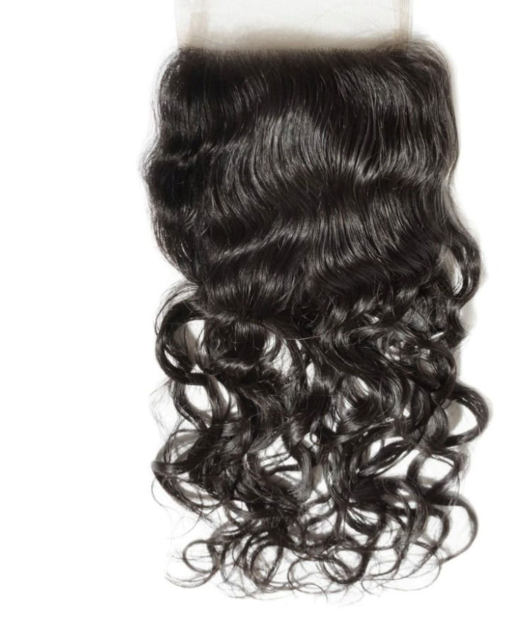 Raw Cambodian Wavy 4x4 Transparent Closure