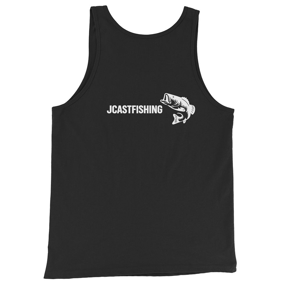 Born To Fish Tank Top Black Back View