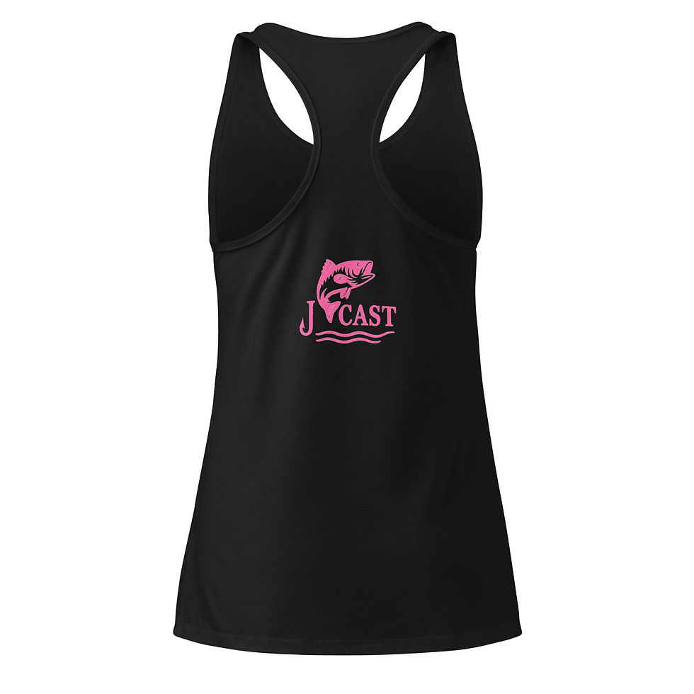 Born To Fish Racerback Back View Black