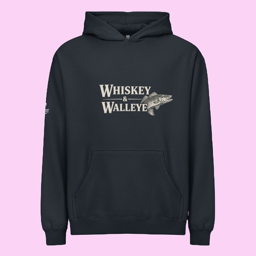 Thumbnail: Whiskey & Walleye Fishing Hoodie Navy Front View