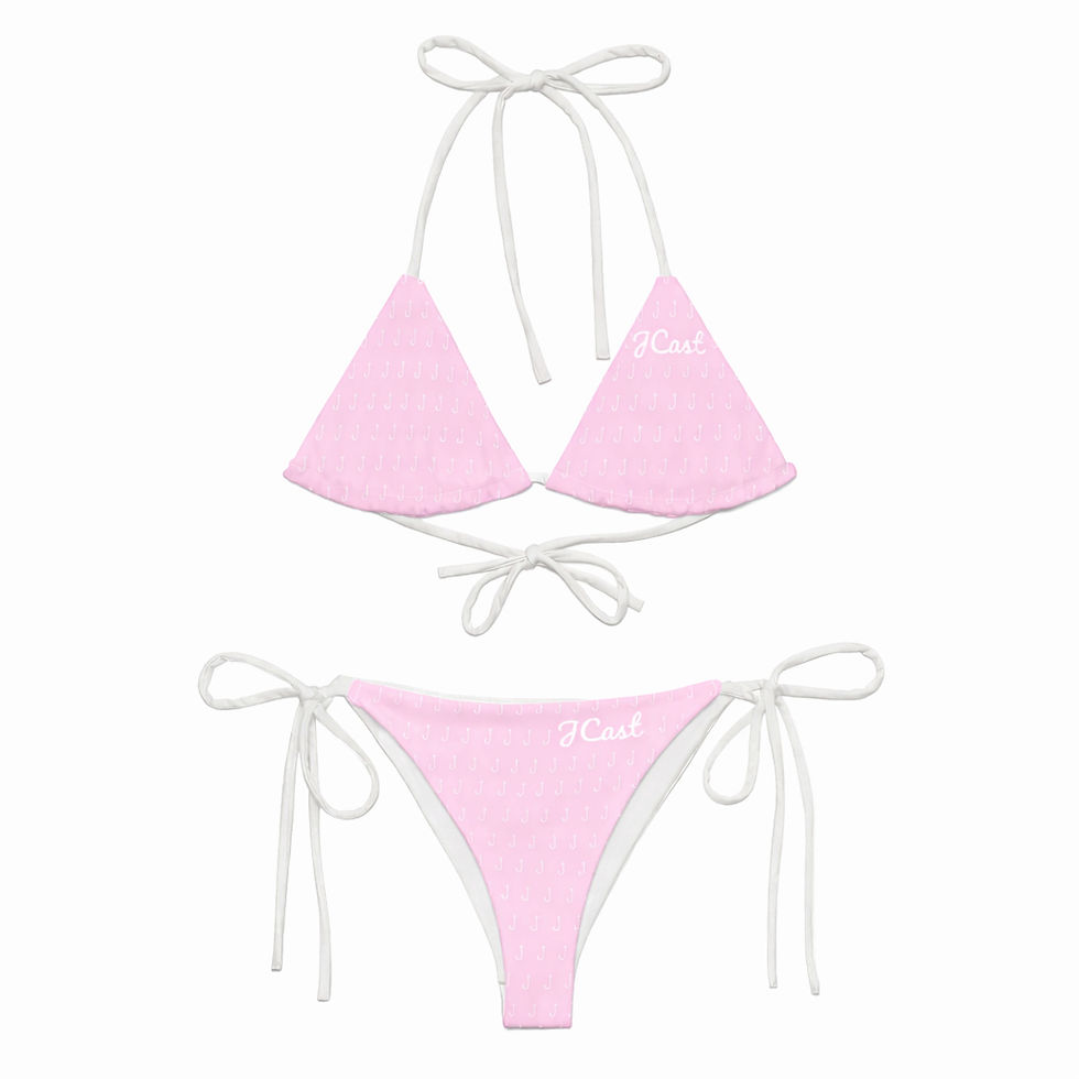 Thumbnail: Made You Hook Pink Fishing Bikini Front View