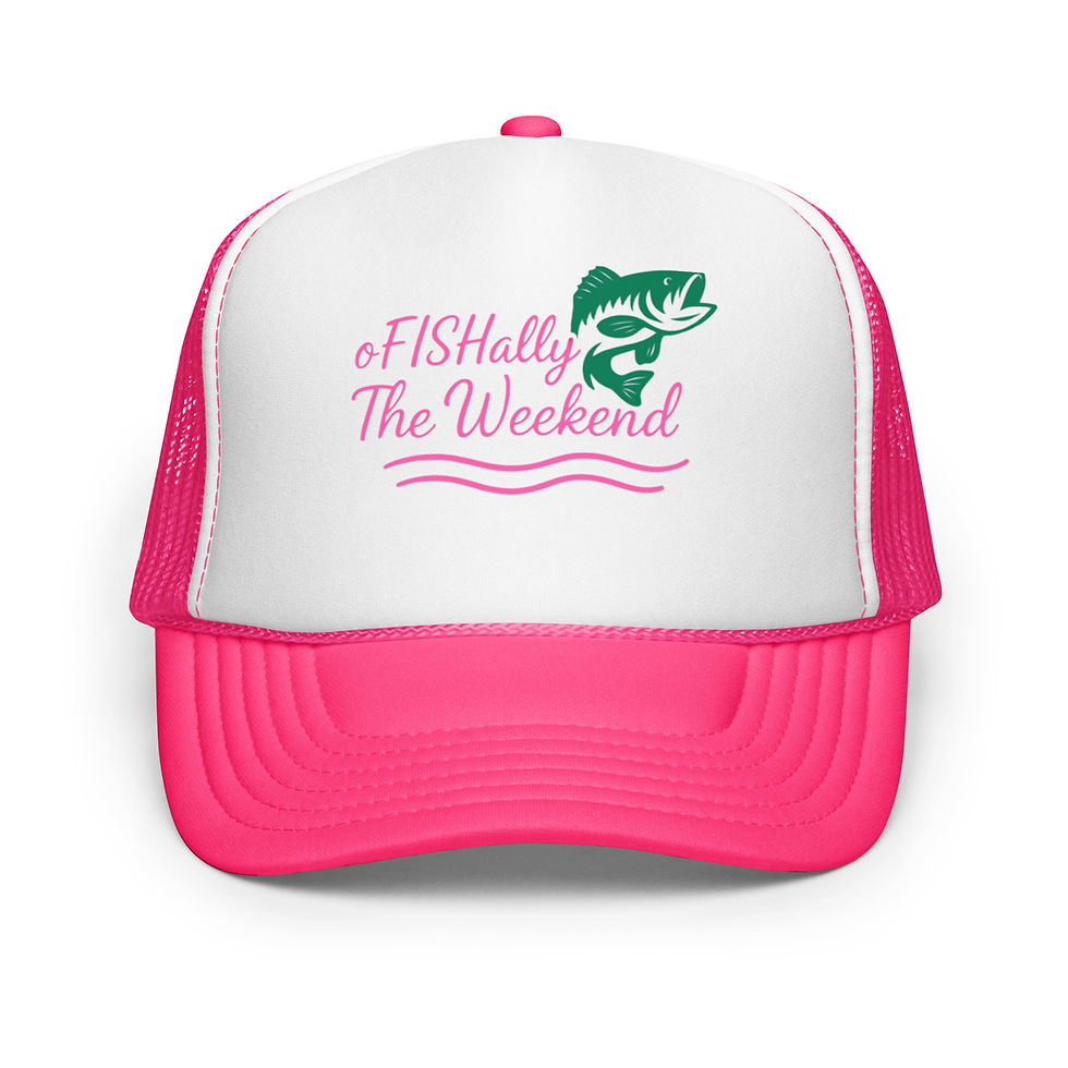 ofishally the weekend trucker hat hot pink front view