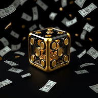 Black background with gold border and in background Cash Cube Game Rentals is gold in the