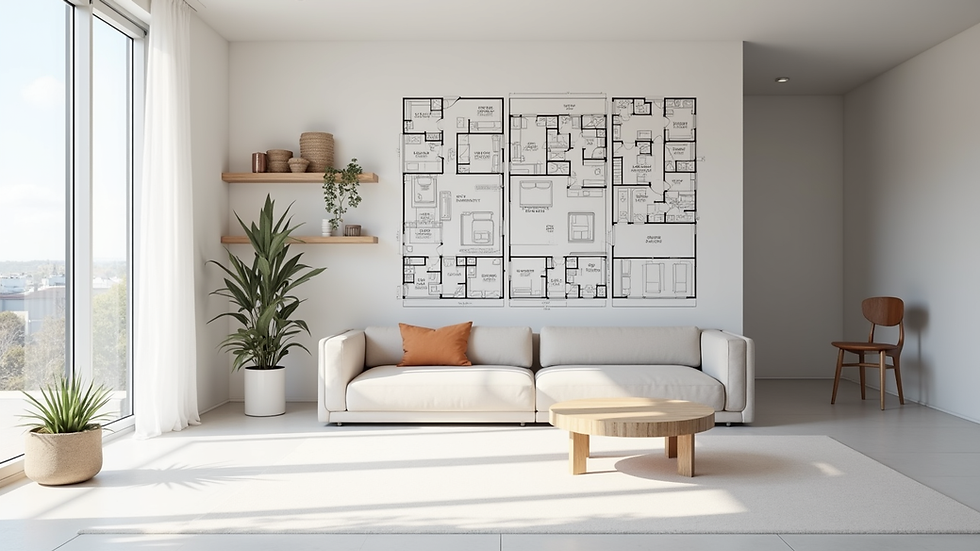 Plan 3D d’un aménagement intérieur moderne et fonctionnel