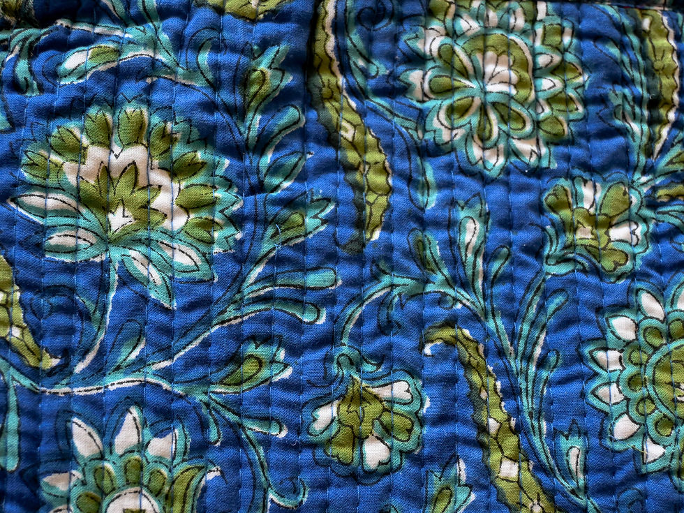 Miniatura: Astuccio Lala blu fiori inglesi verdi