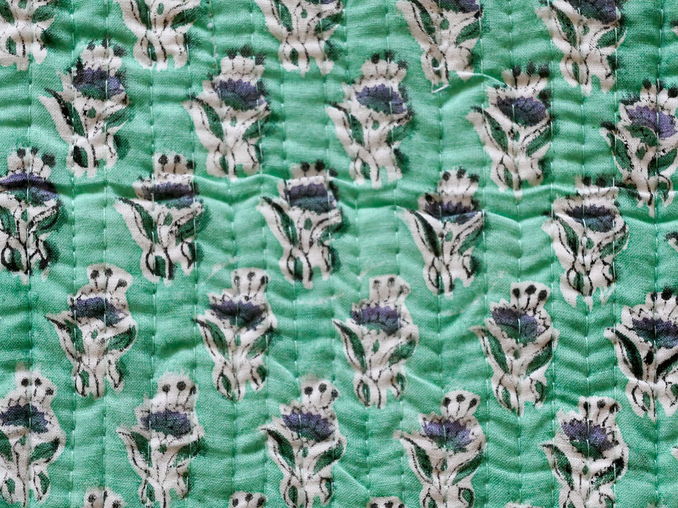 Miniatura: Astuccio Lala verdina fiori najo azzurri