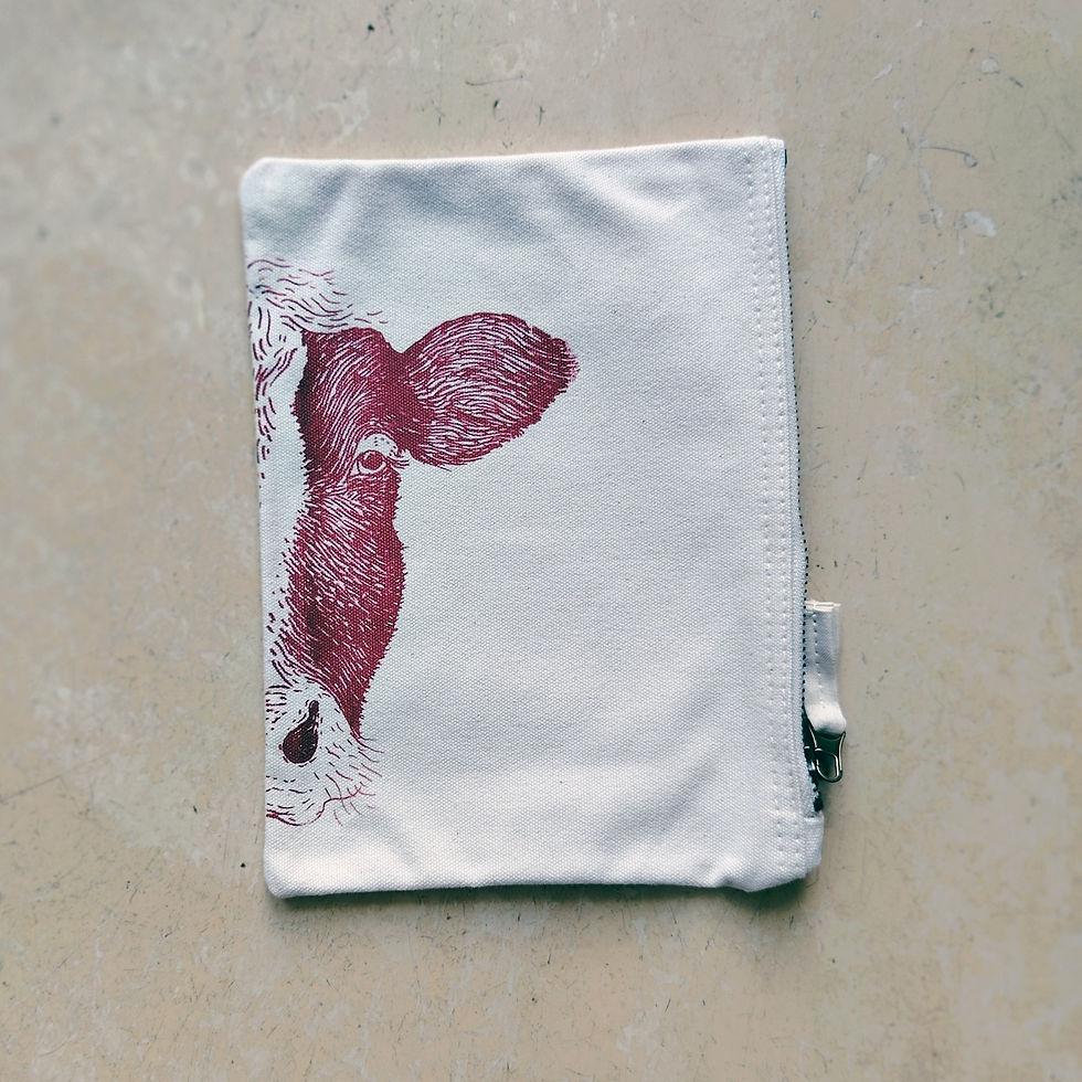 Miniatura: Astuccio con serigrafia Mucca di Eclause rosso 03