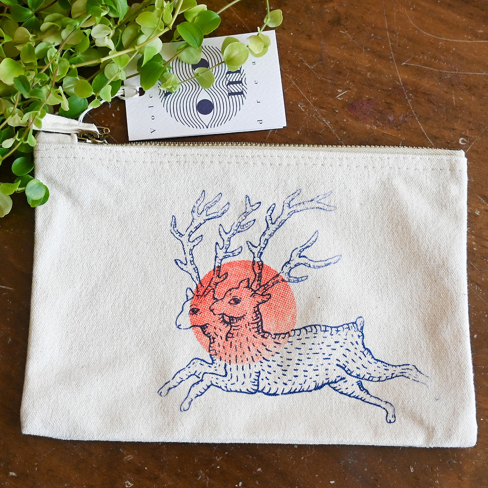 Miniatura: Astuccio con serigrafia cervo a due teste arancione 03