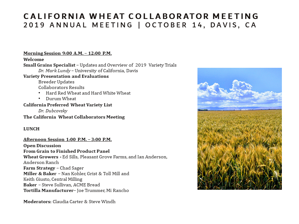 AGENDA 2019 CALIFORNIA WHEAT COLLABORATO