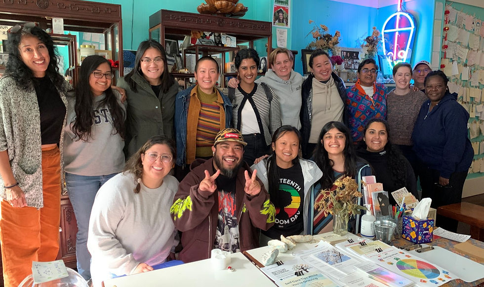 Derek, second from the left on bottom row, with the community.