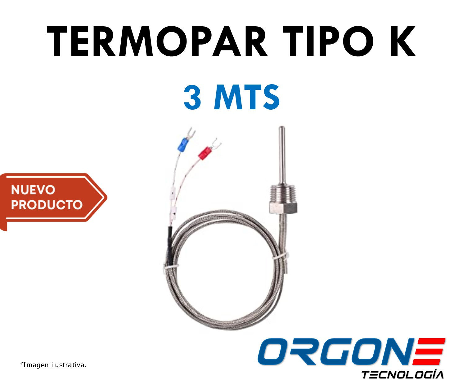 Termopar Tipo K - 3 mts