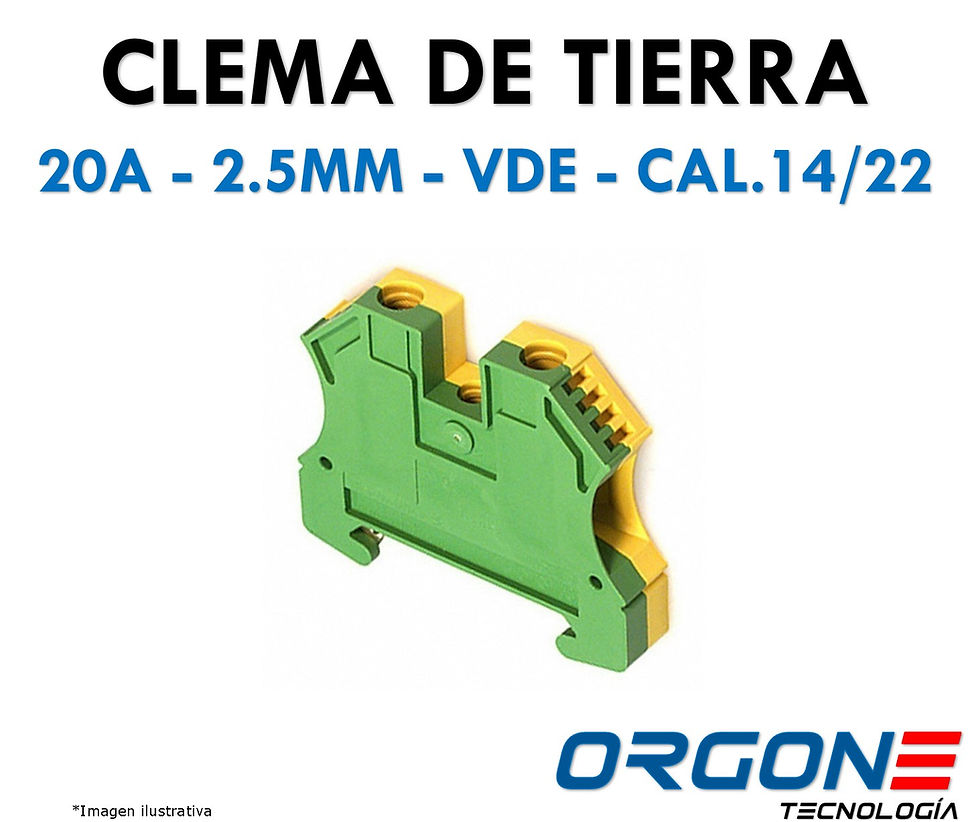 Clemas Riel Clema de Tierra p/Riel DIN 2.5mm | orgontec