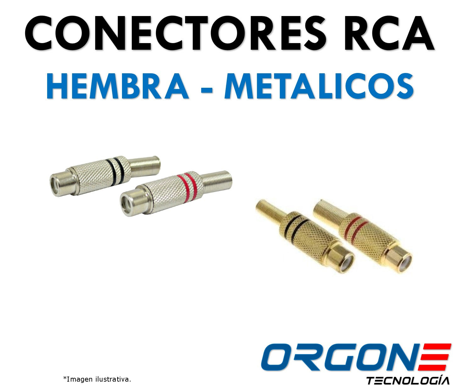 Conectores RCA Hembra Metálicos