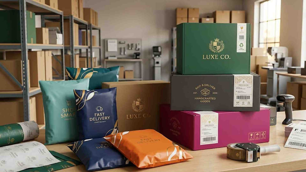 Branded courier bags and ecommerce packaging solutions for professional online business branding