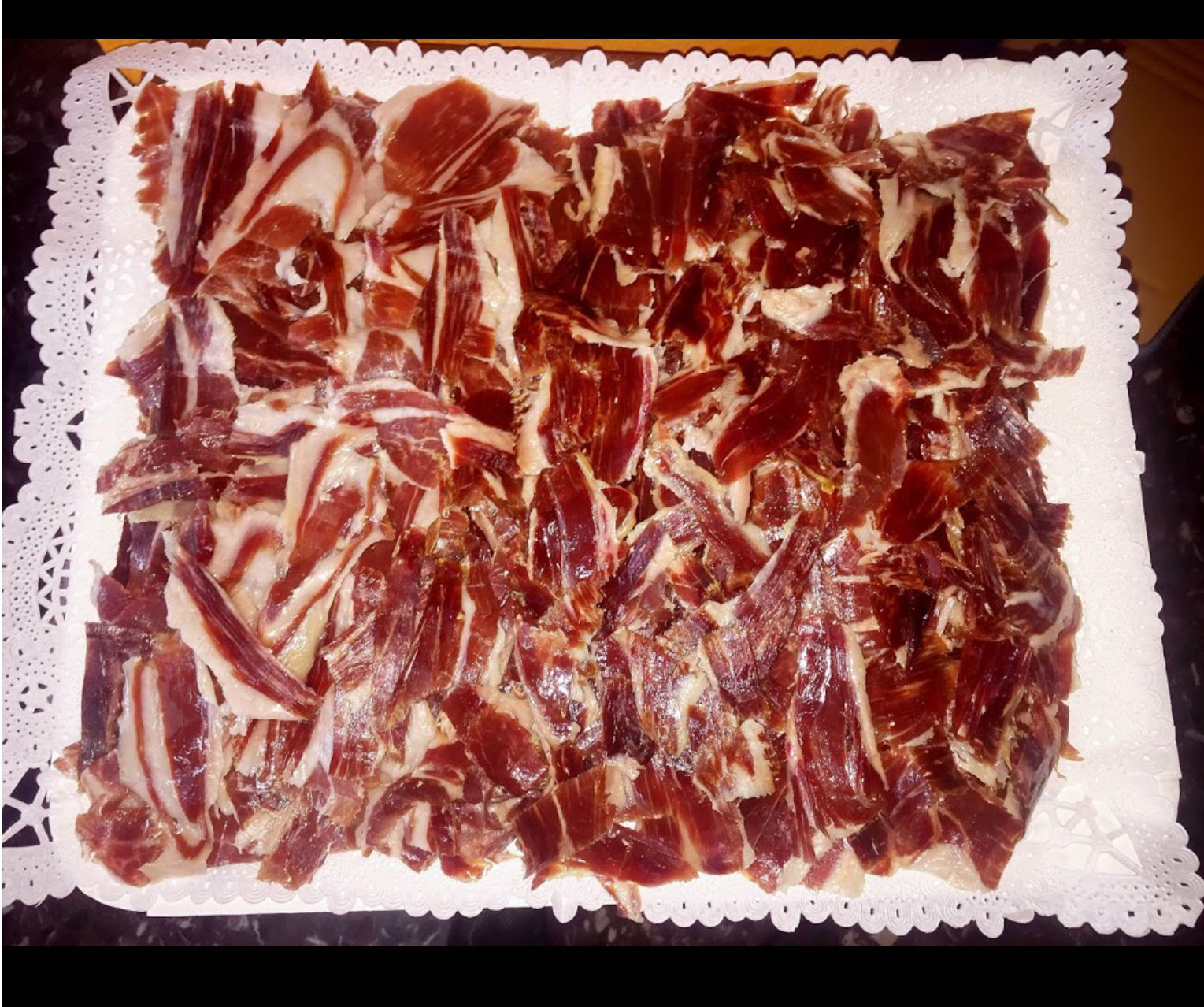 Bandeja Jamón Paleta ibérica a mano 