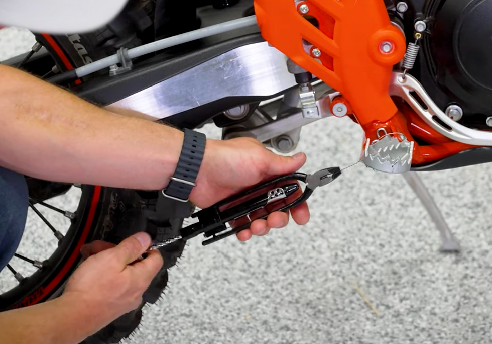 The Stockton safety wire pliers in action