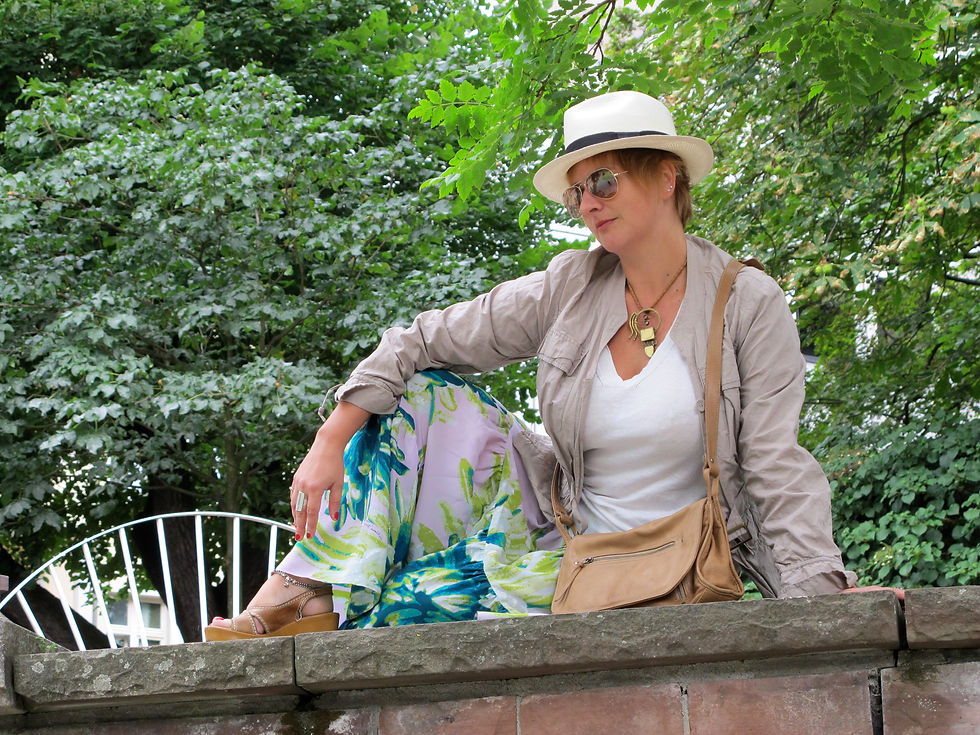 Posing in a garden