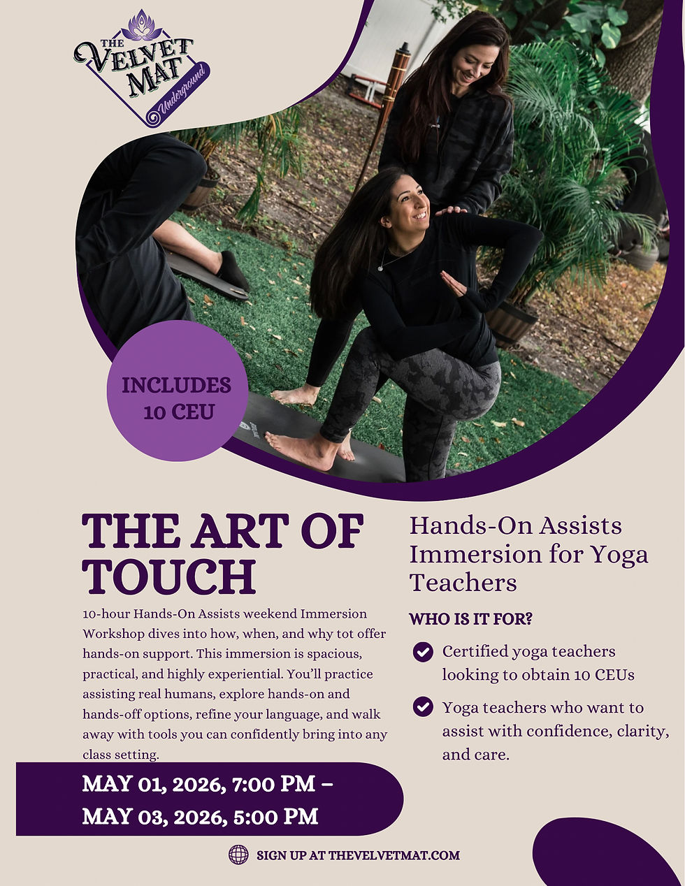 The Art of Touch; A Hands-On Assists Immersion for Yoga Teachers