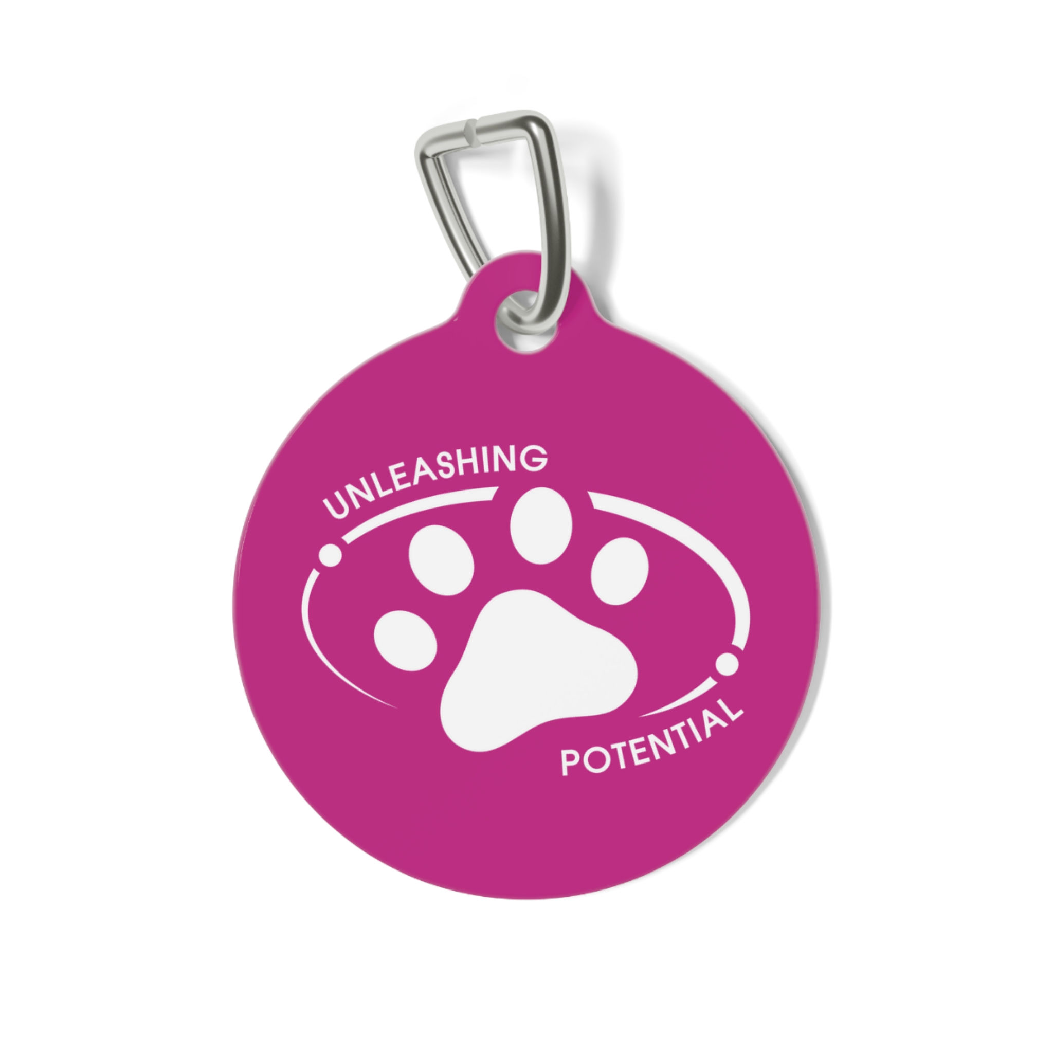 Pet Tag - Hot Pink and White