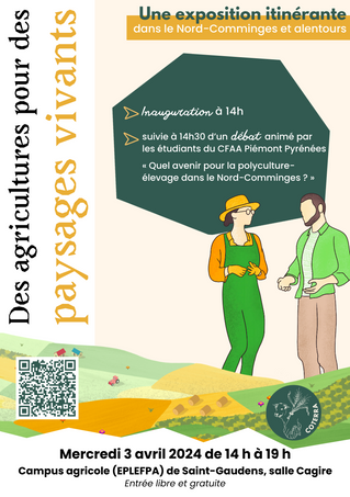 Save the date 03/04/24! Inauguration de l’exposition itinérante « Des agricultures pour des paysages vivants » du projet Coterra