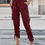Thumbnail: Solid Drawstring Hem Flap Pocket Side Stacked Pant
