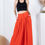 Thumbnail: Large Hem Wide Leg Pleated Solid Pants