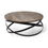 Thumbnail: 40.5" Round Solid Wood Top Black Metal Base Coffee Table