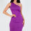 Thumbnail: Sexy Solid Color Ruched One Shoulder Midi Bodycon Dress