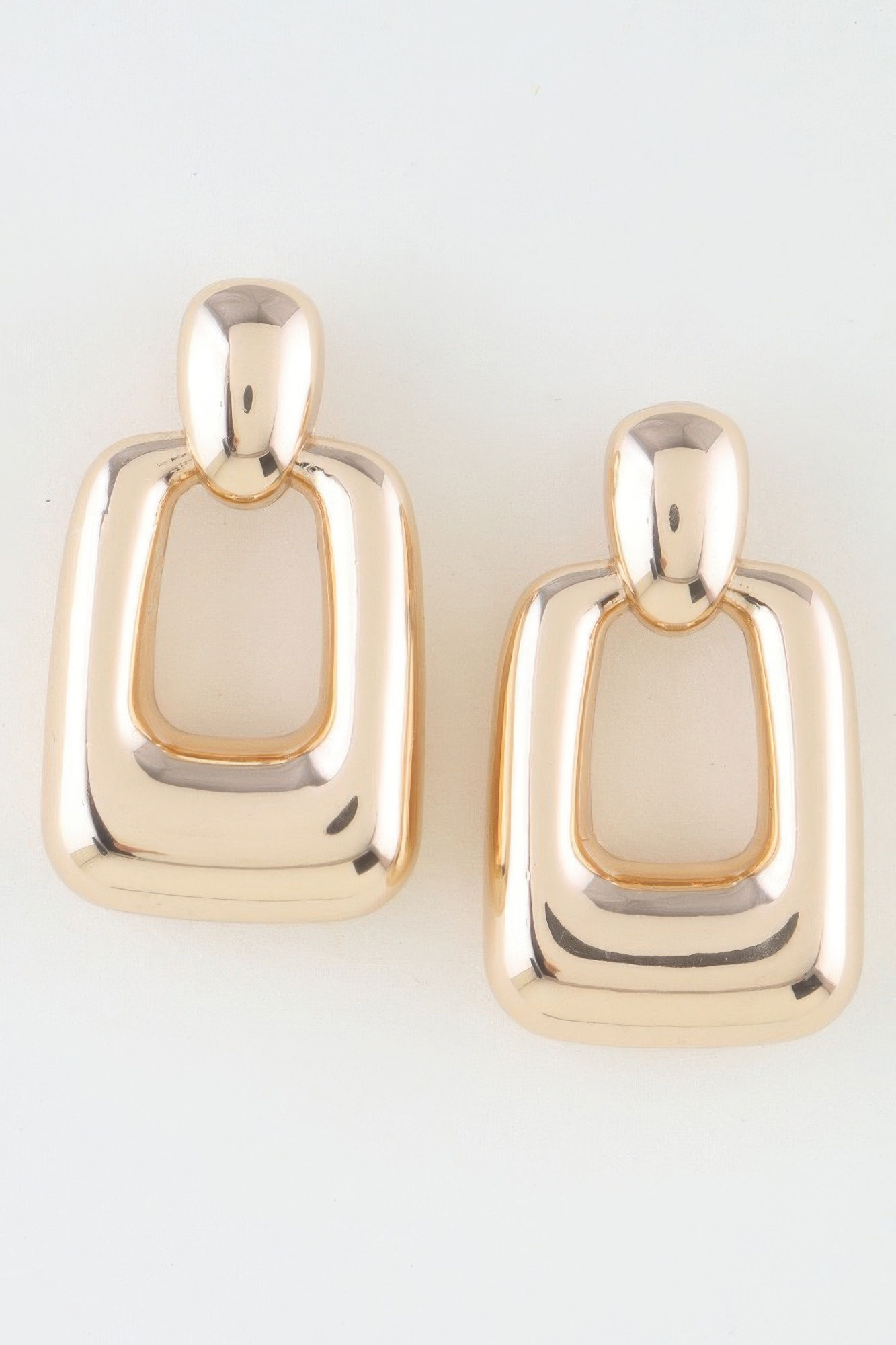 Shiny Modern Frame Drop Earrings