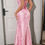 Thumbnail: Solid Floral Jacquard Satin Prom Full Dress