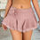 Thumbnail: Floral Decoration Solid Ruched Waist Ruffle Skirt