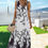 Thumbnail: Cross V Neck Floral Print Sleeveless Fit Dress