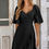 Thumbnail: V Neck Bell Sleeves Ruffle Elastic Waist Wrap Dress