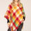 Thumbnail: Color Block Plaid Poncho
