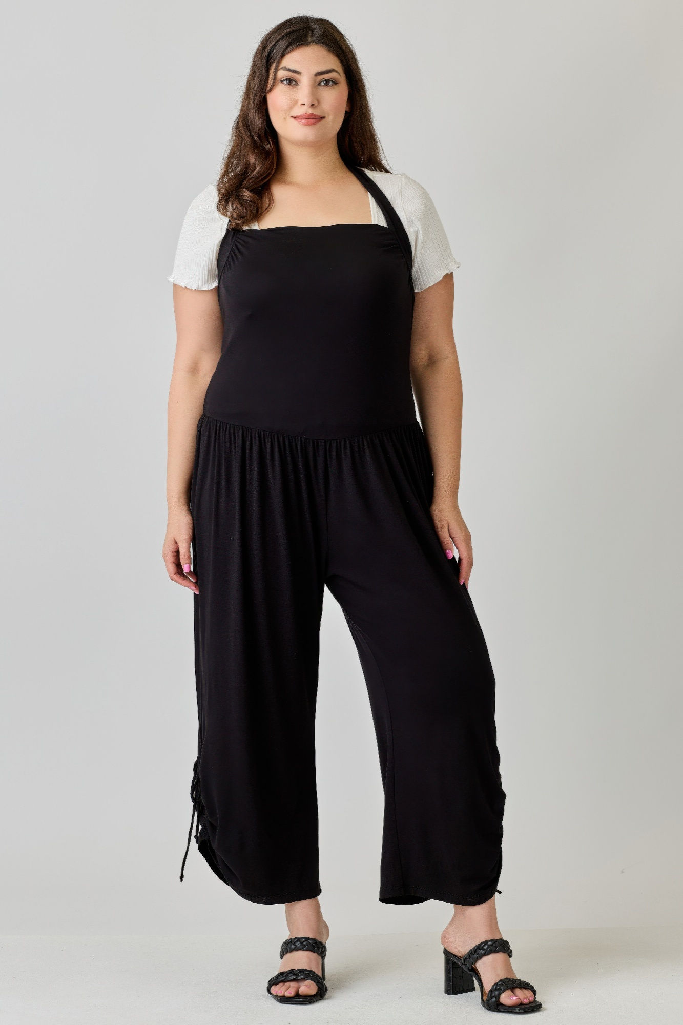 Plus Size Wide Leg Halter Style Jumpsuit