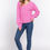 Thumbnail: Long Slv Double V-neck Sweater