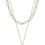 Thumbnail: 2 Layered Metal Chain Stone Pendant Necklace