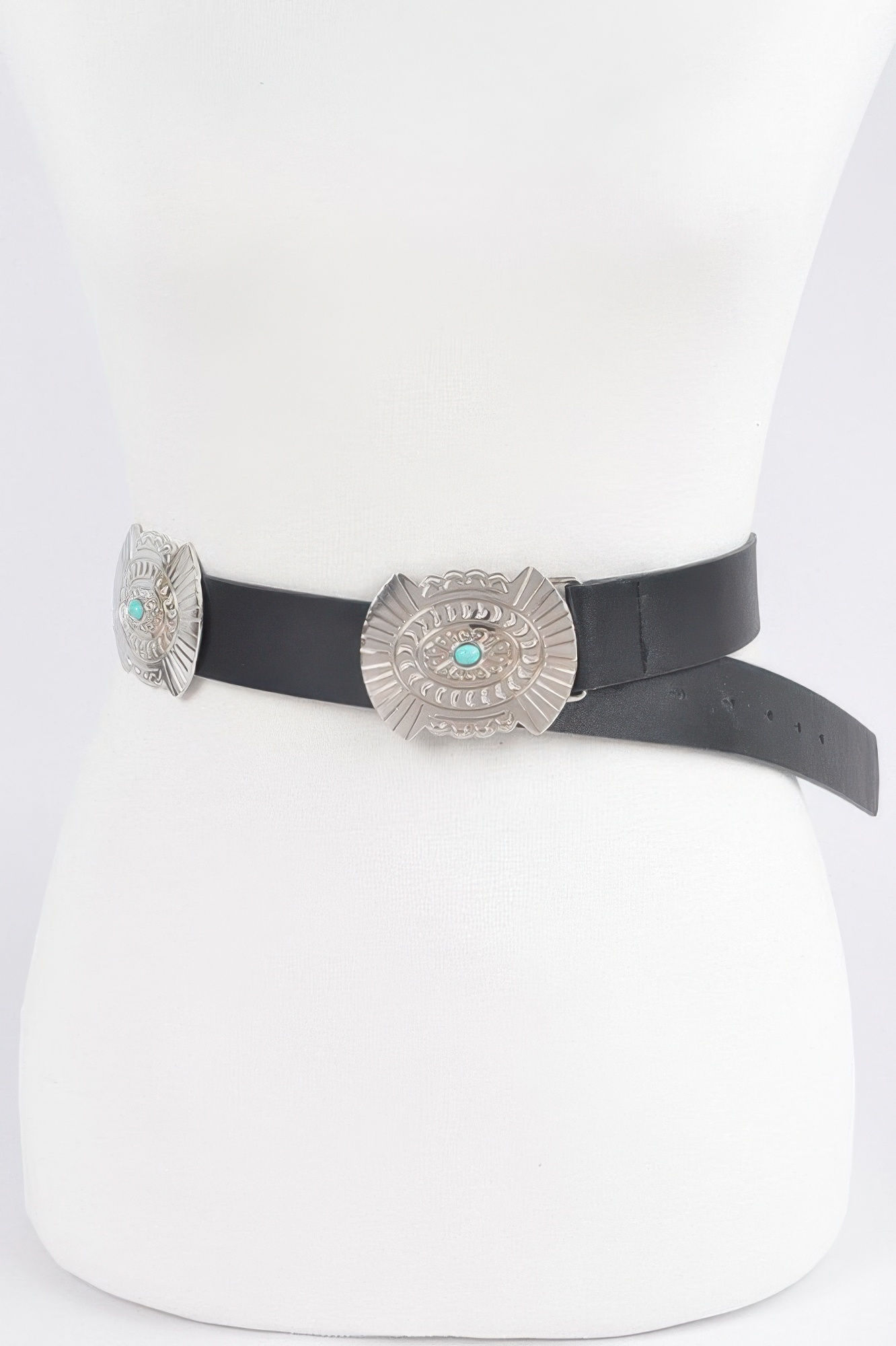 Western Style Belt With Turquoise
