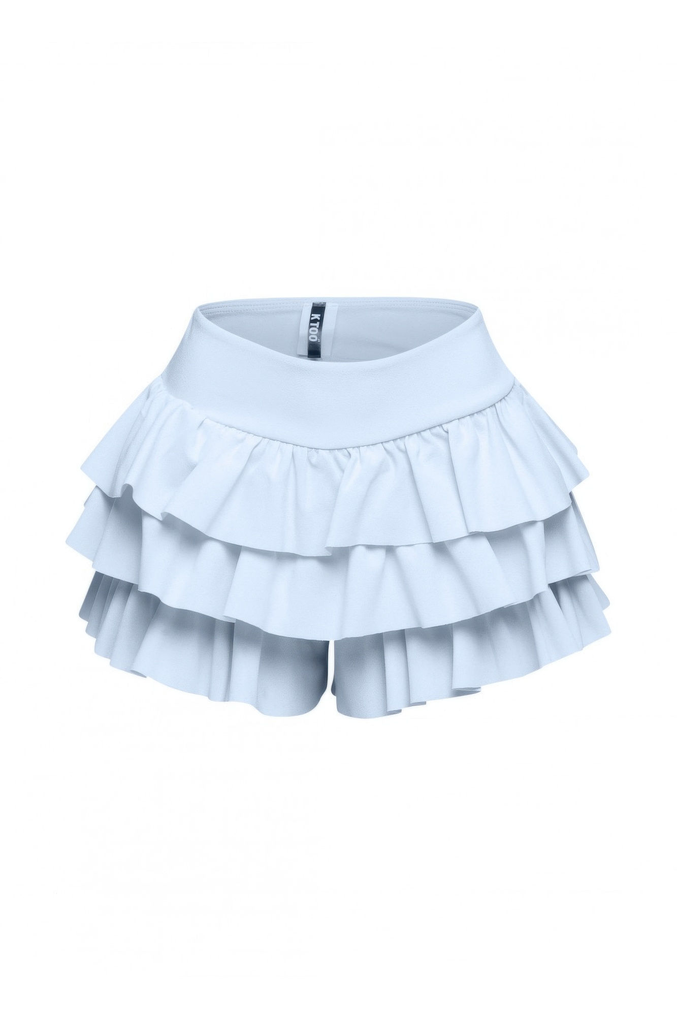 Plus Size Solid Ruffled Shorts