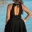 Thumbnail: Plus Size Halter Ruched Sleeveless Swim Dress