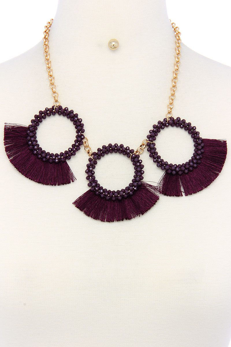 Thumbnail: Fashion chunky stylish necklace and earring set 