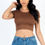 Thumbnail: Short Sleeve Roundneck Crop Top
