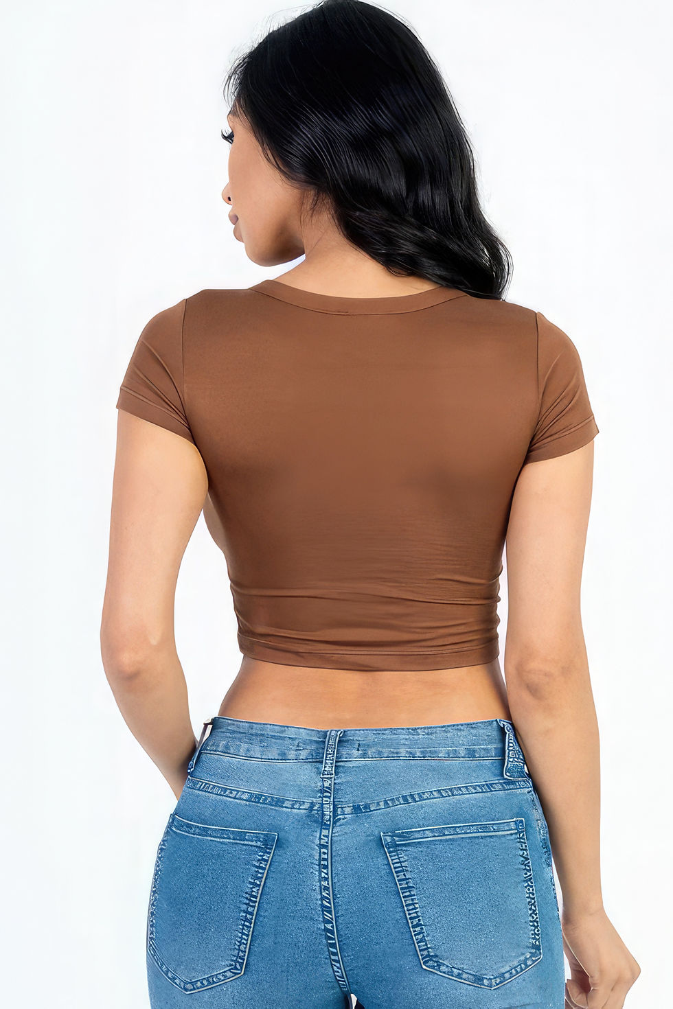 Thumbnail: Short Sleeve Roundneck Crop Top