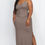 Thumbnail: Plus Size Ribbed Side Slit Long Cami Maxi Dress