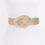 Thumbnail: Vintage Metal Buckle Metallic Stretch Straw Belt